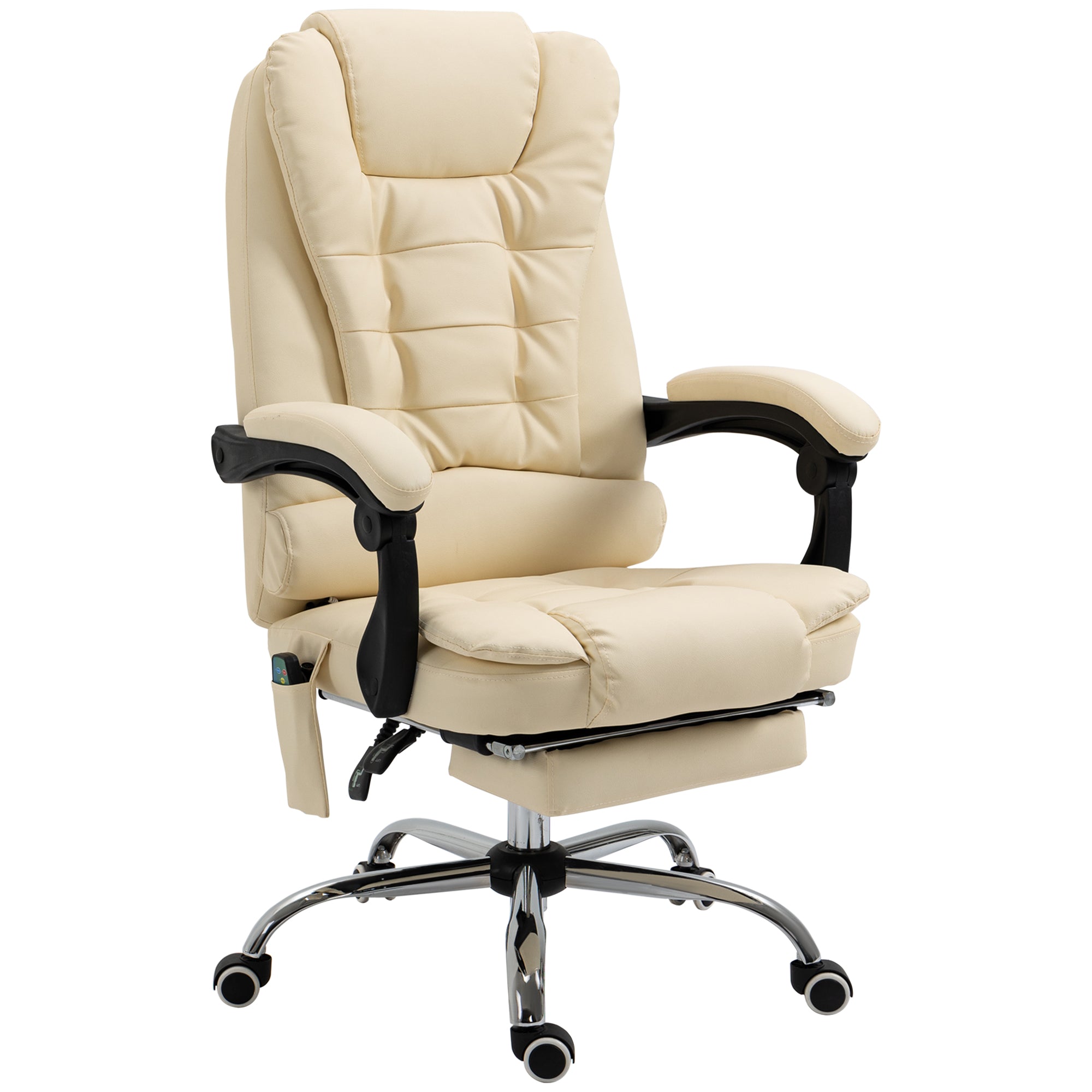 foto del prodotto sedia poltrona direzionale massaggiante da ufficio 65x160x104 cm in microfibra crema
