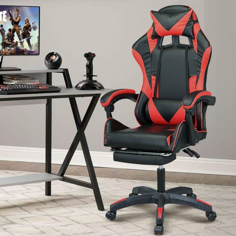 foto del prodotto sedia poltrona gaming scrivania ufficio casa reclinabile girevol con poggiapiedi