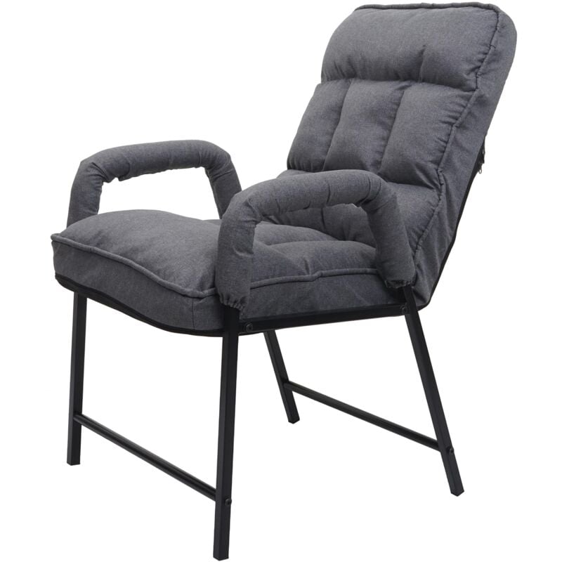foto del prodotto sedia poltrona imbottita relax regolabile hhg 127 metallo tessuto grigio scuro