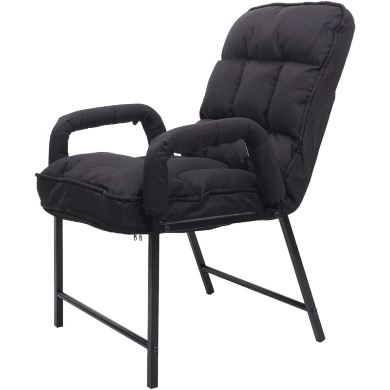 foto del prodotto sedia poltrona imbottita relax regolabile hhg 127 metallo tessuto nero