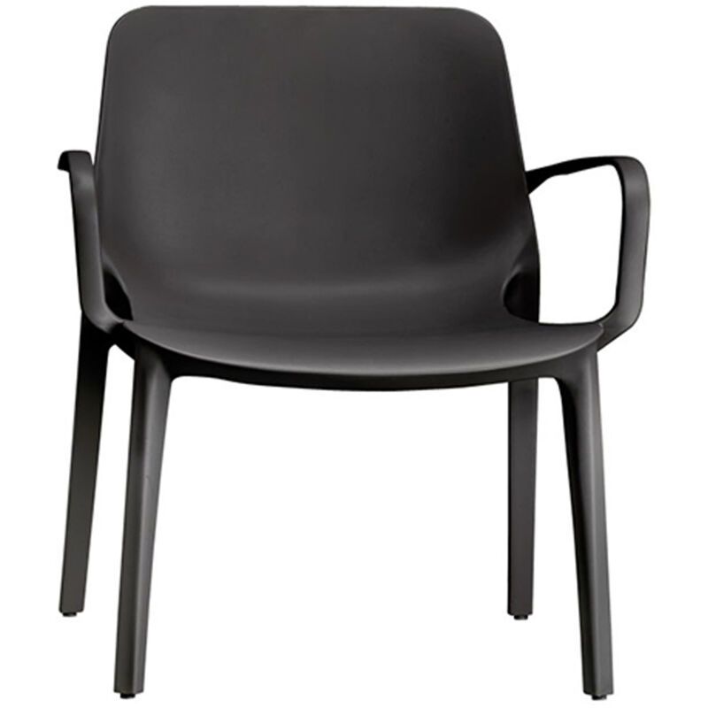 foto del prodotto sedia poltrona lounge ginevra s c a b interno ed esterno con braccioli antracite impilabile in tecnopolimero rinforzato con fibra di vetro made in