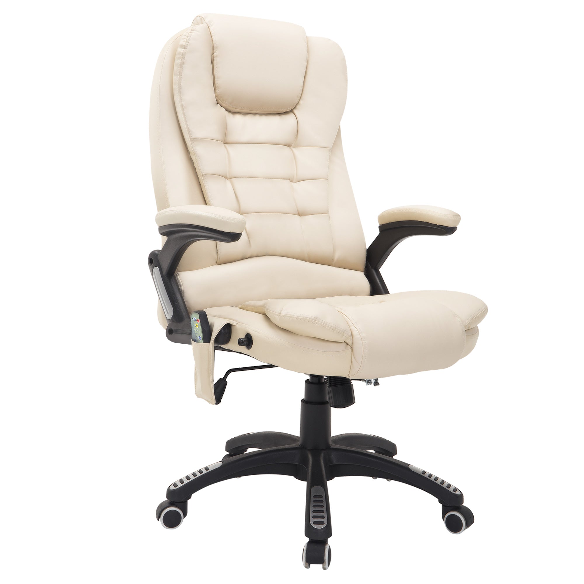 foto del prodotto sedia poltrona massaggiante da ufficio 62x68x121 cm con riscaldamento in similpelle beige