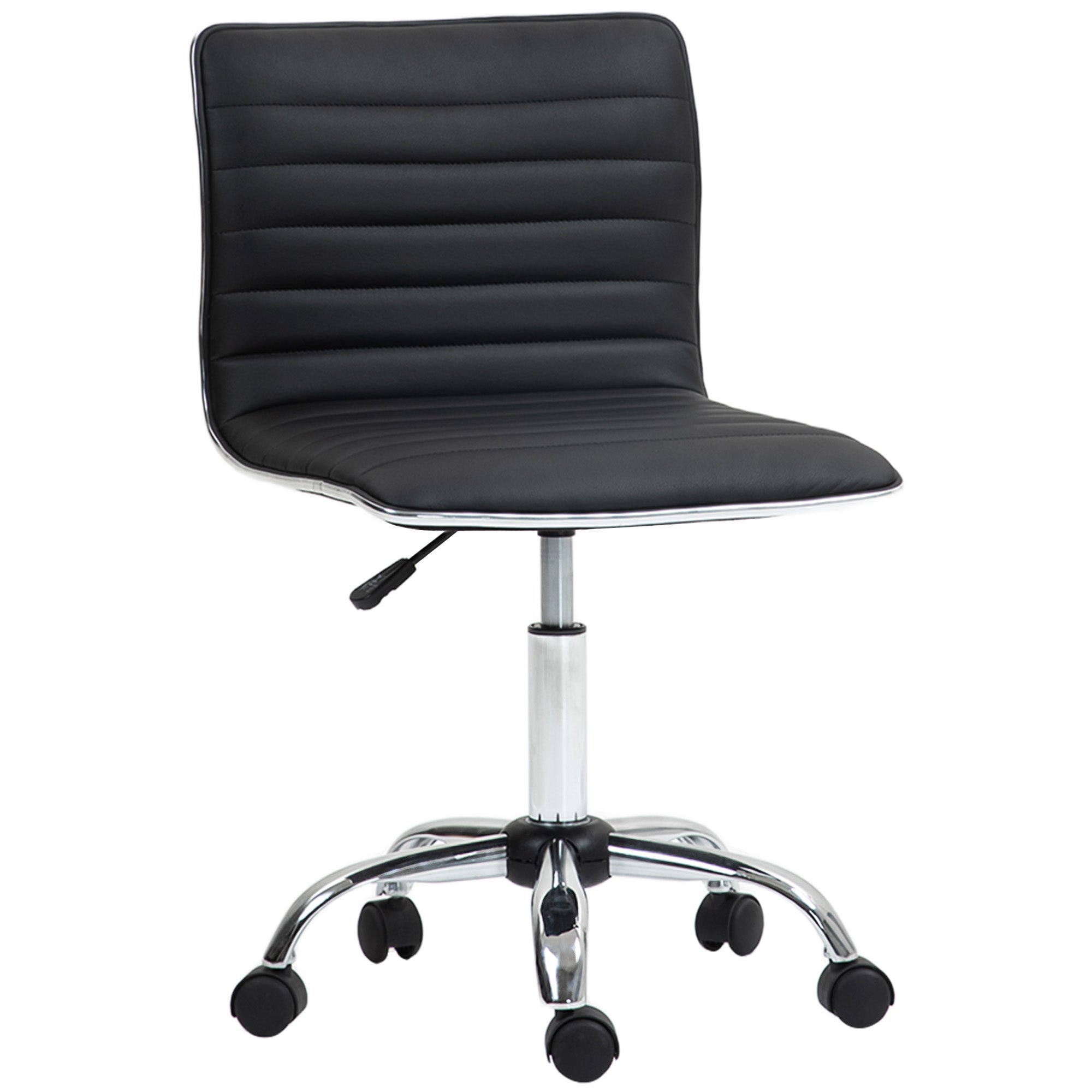 foto del prodotto sedia poltrona operativa da ufficio ergonomica con altezza regolabile in pelle pu nera