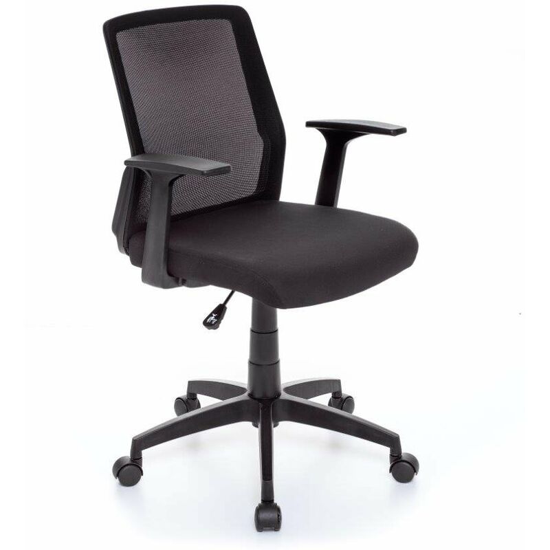 foto del prodotto sedia poltrona per ufficio mod moden braccioli pompa a gas colore nero 55x58xh87