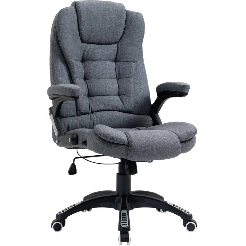 foto del prodotto sedia poltrona presidenziale da ufficio 67x72x110 120 cm in tessuto grigio