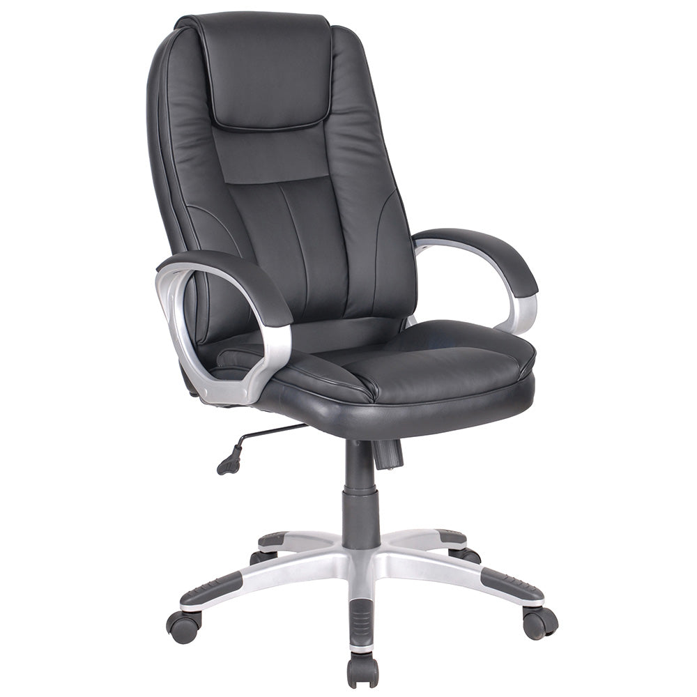 foto del prodotto sedia poltrona presidenziale in similpelle nero da ufficio