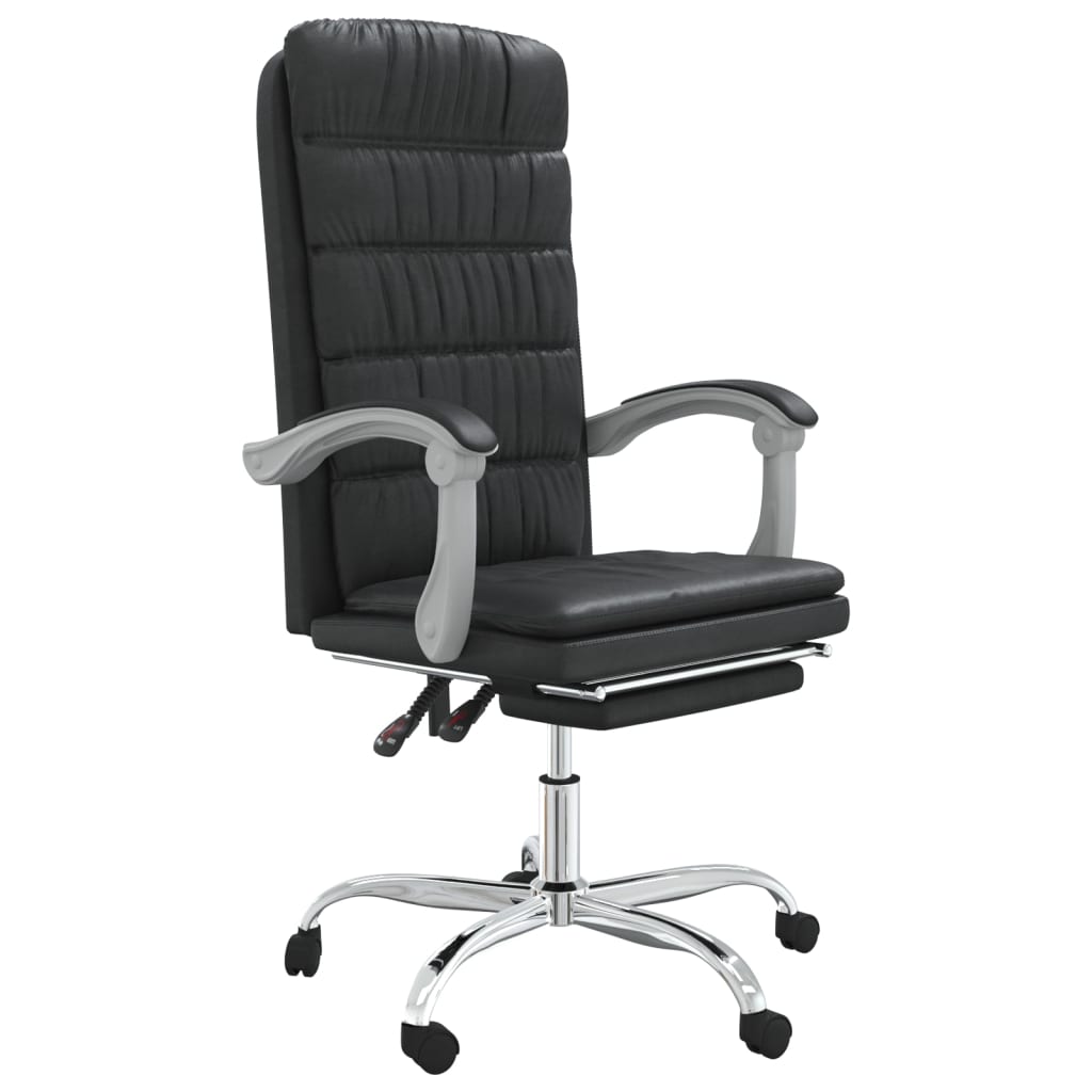 foto del prodotto sedia poltrona sedile girevole reclinabile computer ufficio studio similpelle nera 02 0024265