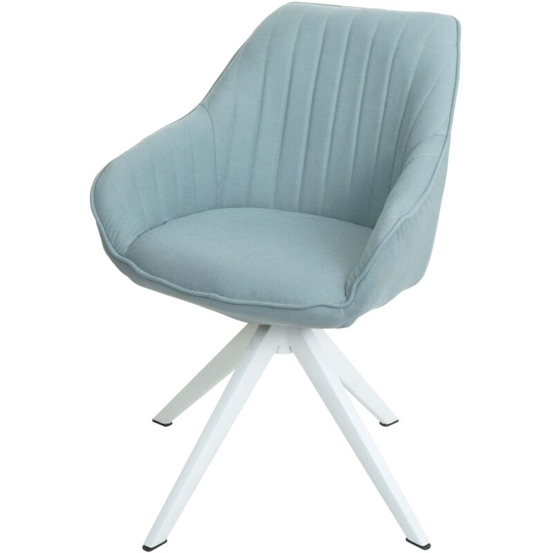 foto del prodotto sedia poltroncina girevole con braccioli elegante imbottita hhg 786 tessuto verde menta