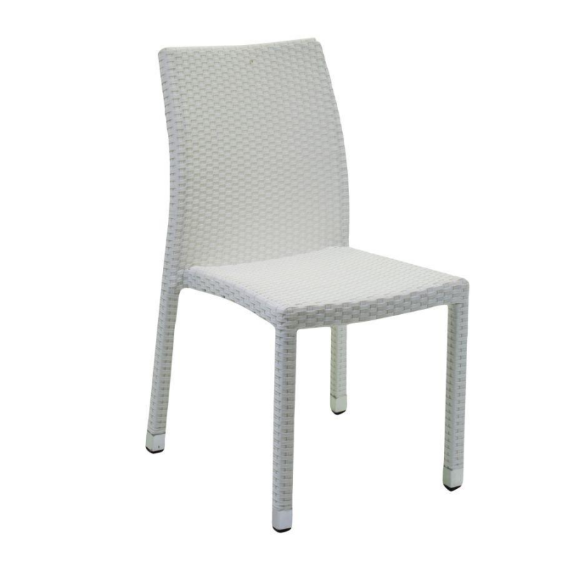 foto del prodotto sedia polyrattan adila bianco ghiaccio quadro cm 47x61h44 46 88