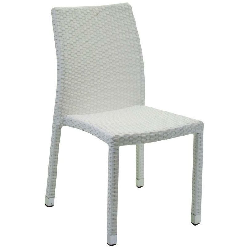 foto del prodotto sedia polyrattan bianco ghiaccio cm 61 x 47 x 88h