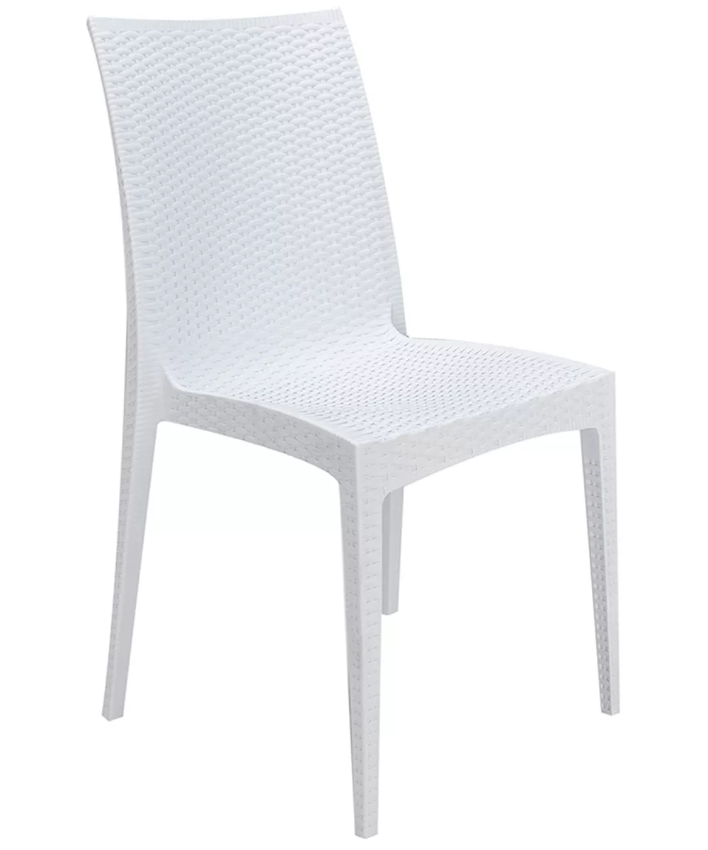 foto del prodotto sedia rattan bistrot colore bianco