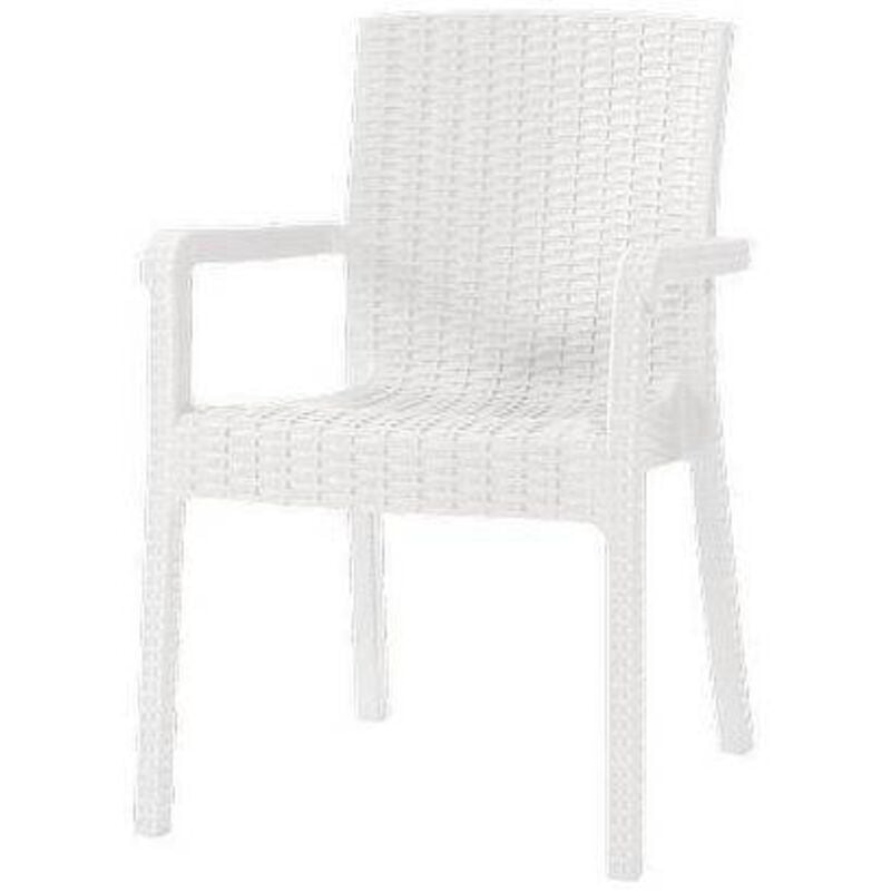 foto del prodotto sedia rattan kreta braccioli bianco domus