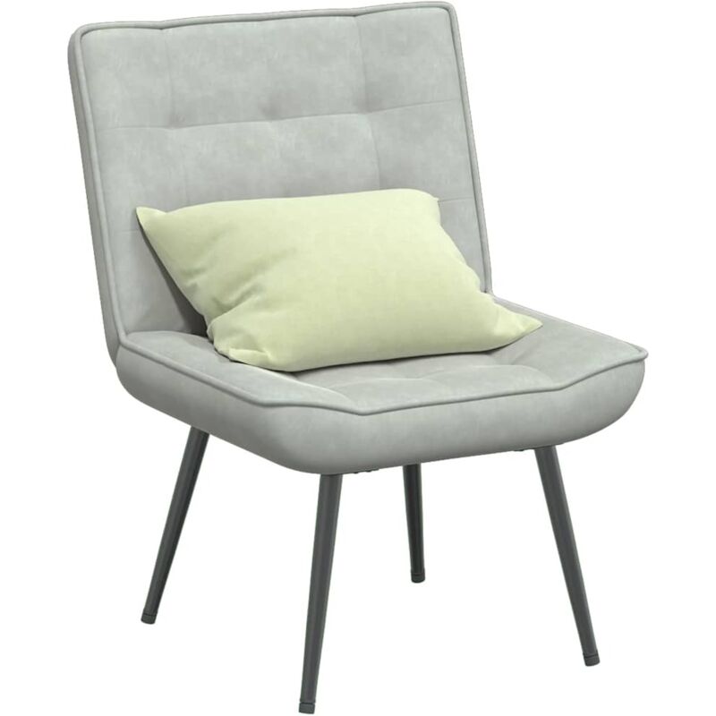 foto del prodotto sedia relax 64x74x84 cm grigio chiaro in velluto vidaxl
