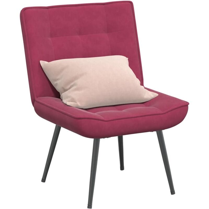 foto del prodotto sedia relax 64x74x84 cm rosso vino in velluto vidaxl