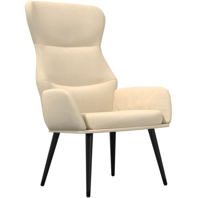 foto del prodotto sedia relax crema in tessuto vidaxl