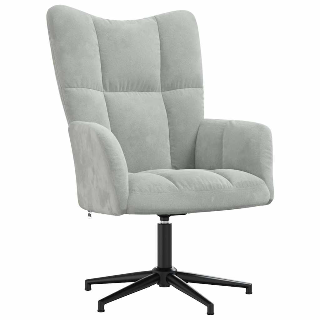 foto del prodotto sedia relax grigio chiaro in velluto cod mxl 24289
