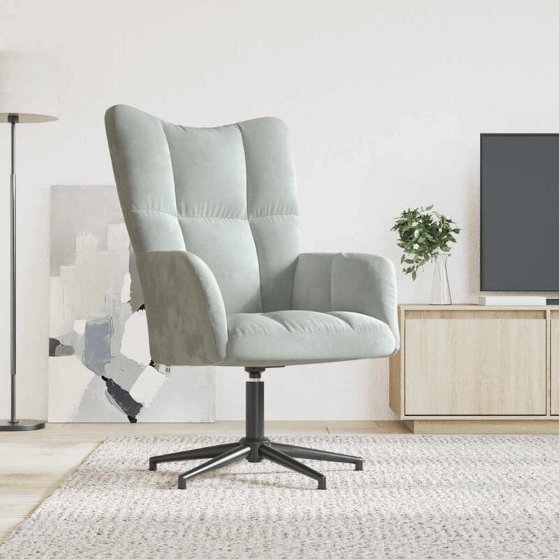foto del prodotto sedia relax grigio chiaro in velluto vidaxl