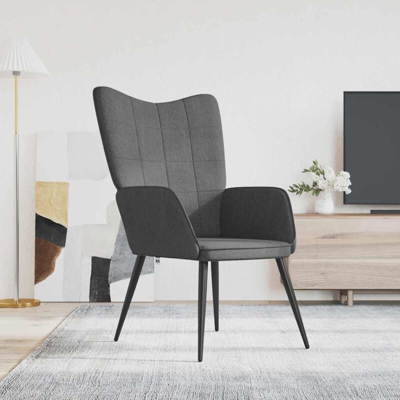 foto del prodotto sedia relax grigio scuro in tessuto vidaxl