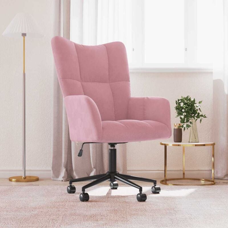 foto del prodotto sedia relax rosa in velluto vidaxl
