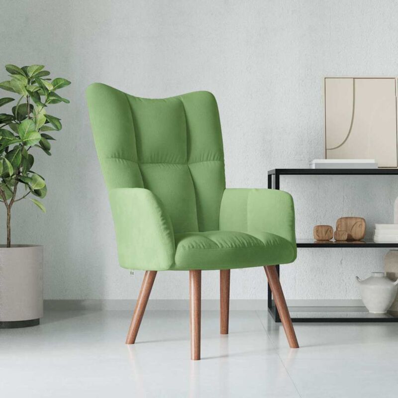 foto del prodotto sedia relax verde chiaro in velluto vidaxl