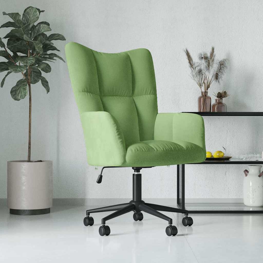 foto del prodotto sedia relax verde chiaro in velluto vidaxl