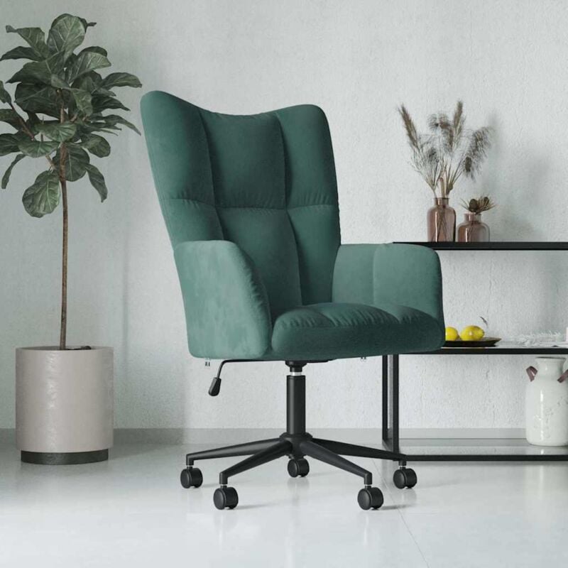 foto del prodotto sedia relax verde scuro in velluto vidaxl