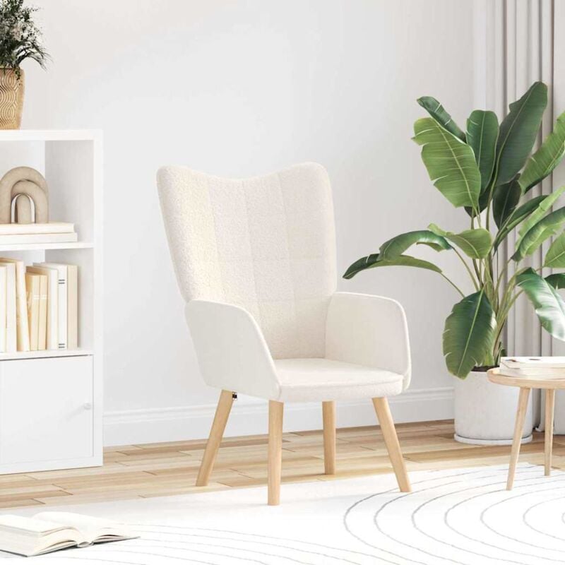 foto del prodotto sedia rilassante crema 62 x 67 x 95.5 cm tessuto vidaxl