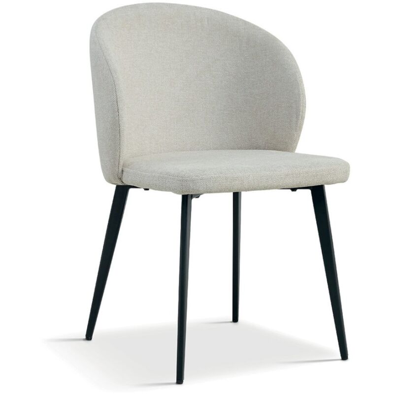 foto del prodotto sedia rivestita in tessuto per sala da pranzo, colore beige. collezione hardin