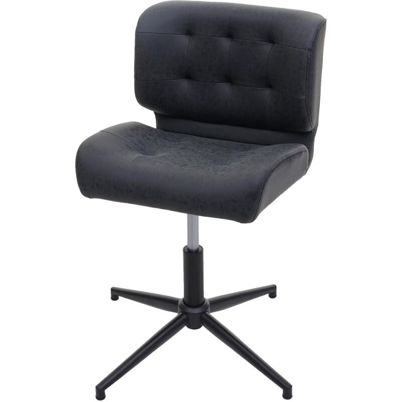 foto del prodotto sedia sala pranzo ufficio hhg 441 girevole regolabile tessuto grigio piede nero