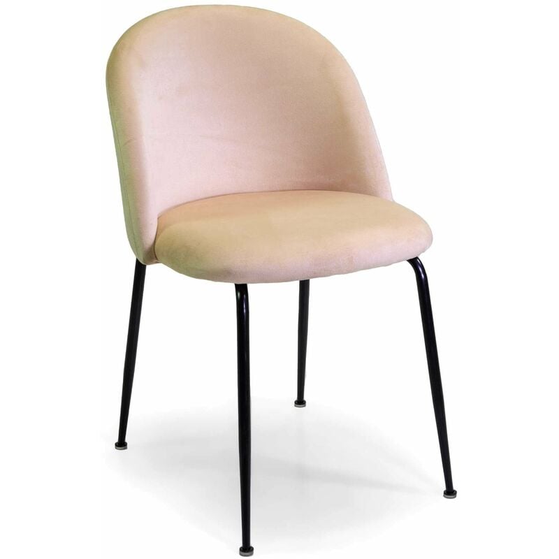 foto del prodotto sedia sammi 50x57xh47 77,5 cm in tessuto velluto crema nero