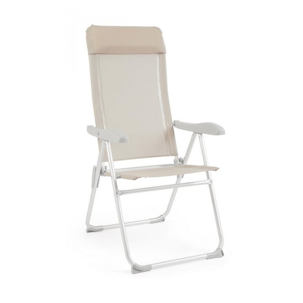 foto del prodotto sedia sdraio in tessuto bizzotto cayo grigio ghiaccio in acciaio