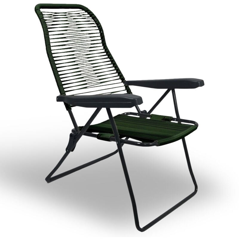 foto del prodotto sedia sdraio lipari cordonata reclinabile in pvc color verde