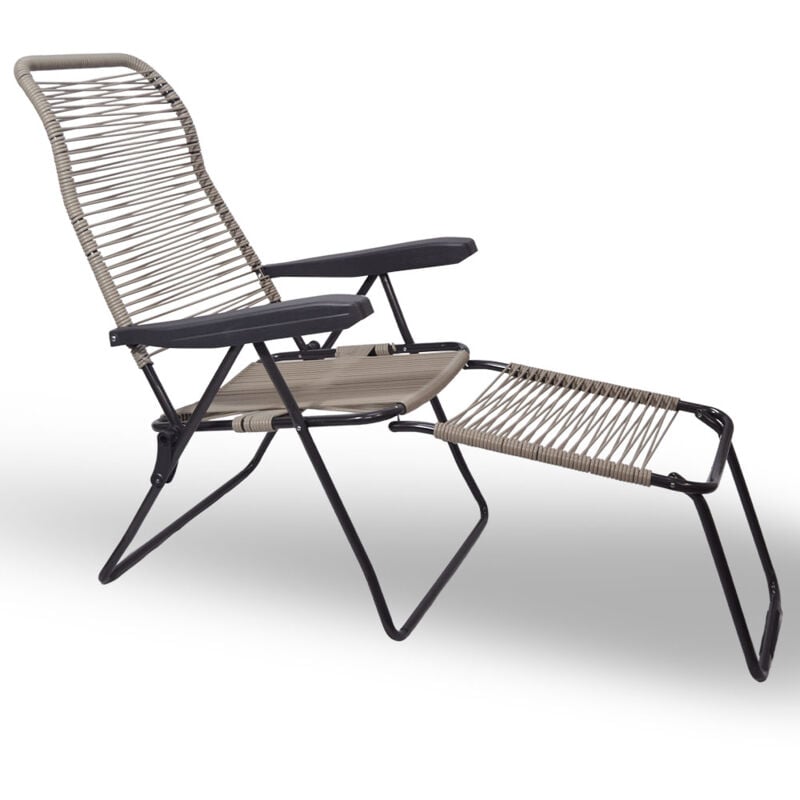foto del prodotto sedia sdraio lipari xl cordonata reclinabile in pvc grigio tortora
