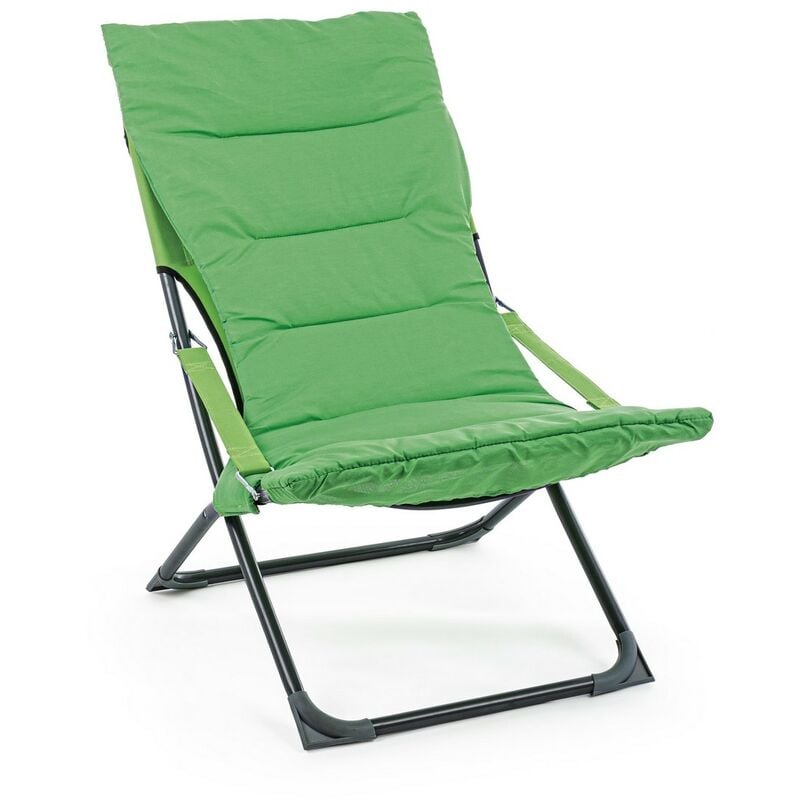 foto del prodotto sedia sdraio poltrona da esterno giardino imbottita sfoderabile pieghevole relax colore lime