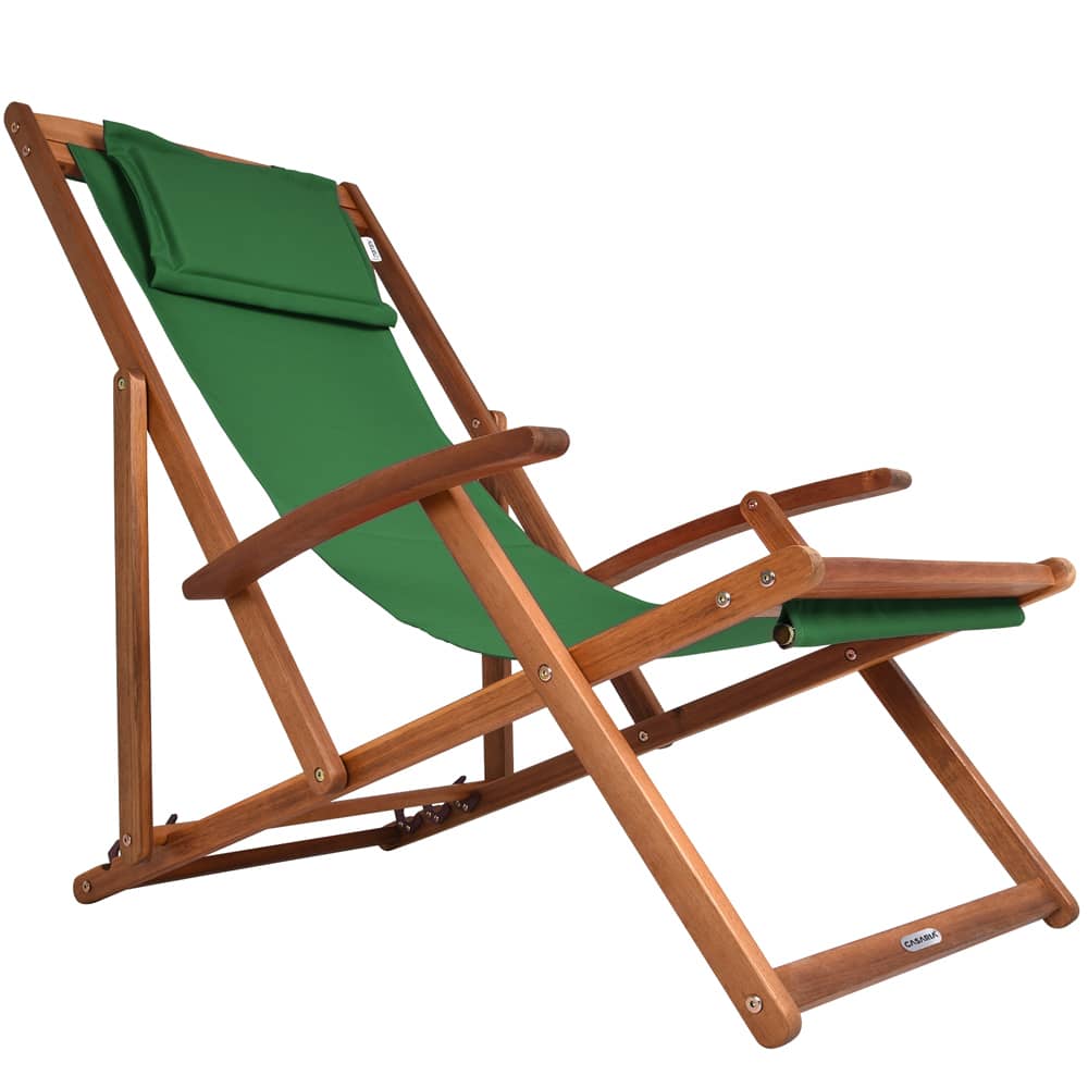 foto del prodotto sedia sdraio verde legno di acacia 60x94x94cm