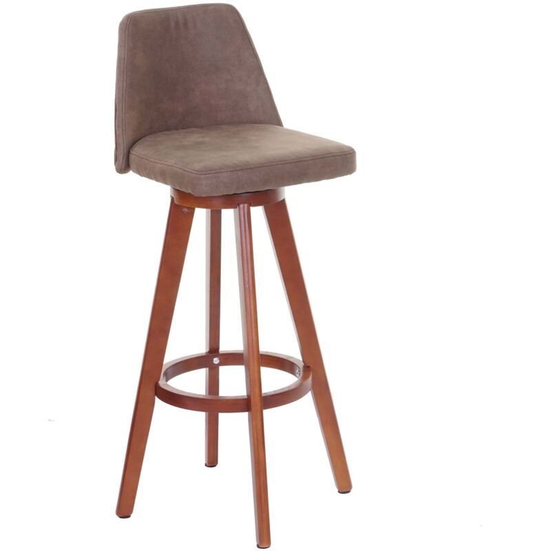 foto del prodotto sedia sgabello hhg 284 design moderno legno tessuto marrone