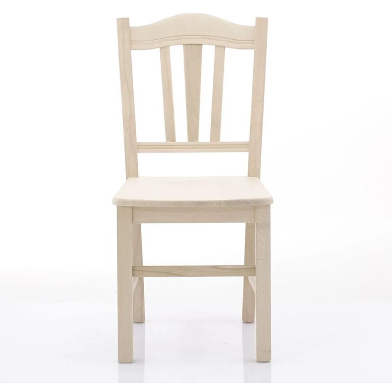 foto del prodotto sedia silvana con seduta in legno grezzo non trattato 45x40 h94 altezza seduta 46 cm