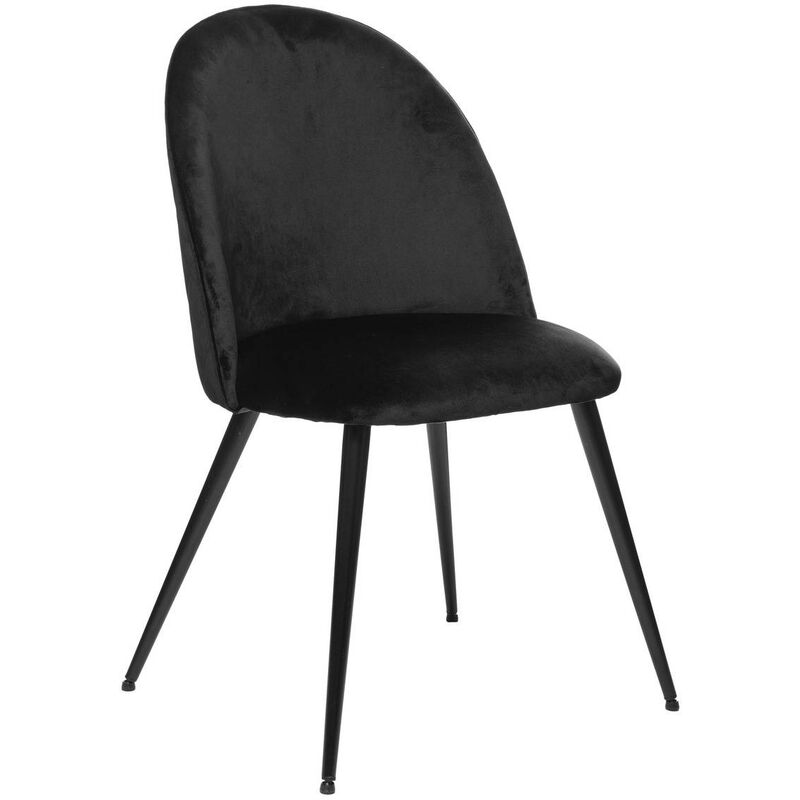 foto del prodotto sedia slano gambe in metallo nero velluto nero atmosphera cr ateur d int rieur