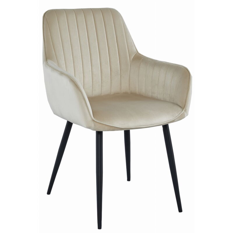 foto del prodotto sedia solden velluto beige gambe nere x 1
