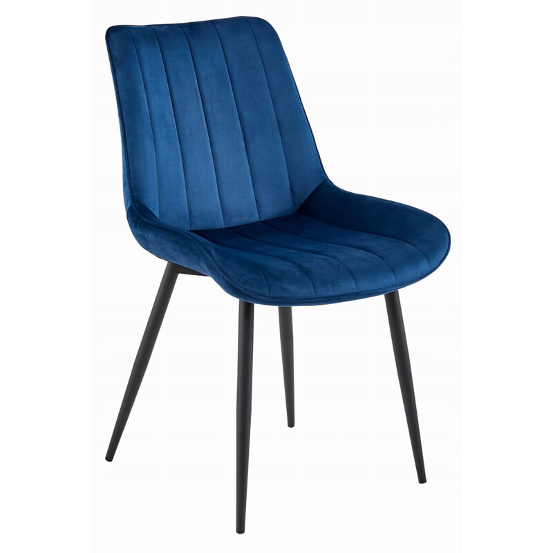 foto del prodotto sedia sosa velluto blu navy gambe nere x 1