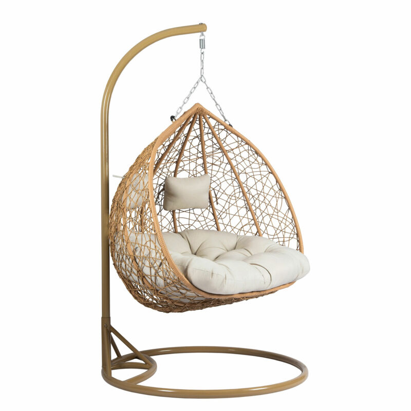 foto del prodotto sedia sospesa comfivo 325, marrone beige, 200x132x120cm, arazzo, bianco plastica, metallo