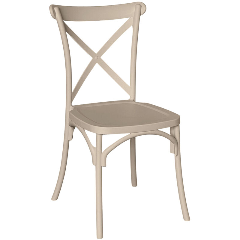 foto del prodotto sedia sprint in plastica polipropilene beige monoblocco impilabile