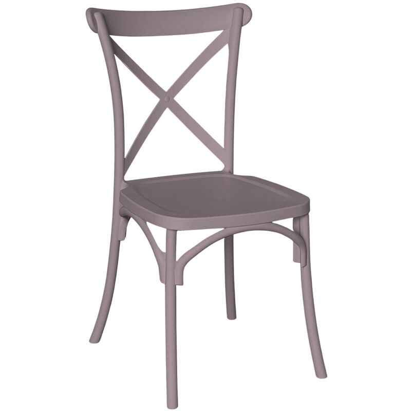 foto del prodotto sedia sprint in plastica polipropilene grigio tortora monoblocco impilabile