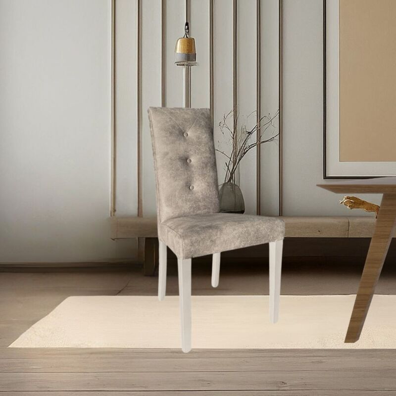 foto del prodotto sedia tessuto tortora montecarlo 3 bottoni