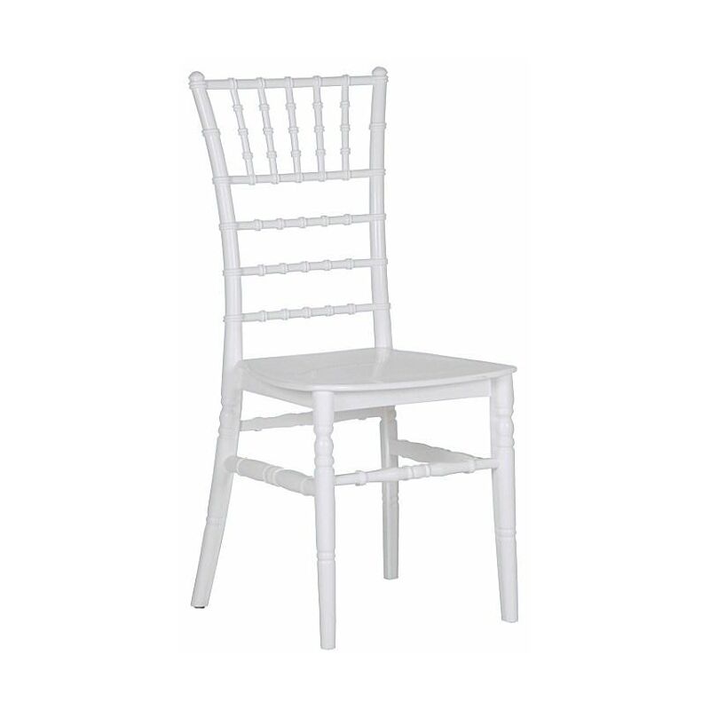foto del prodotto sedia tiffany bianca impilabile polipropilene certificata catas 42x43x92cm