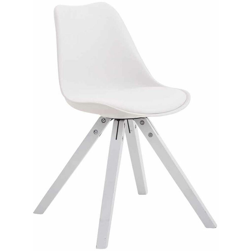 foto del prodotto sedia toulouse in similpelle gambe quadrate bianco bianco