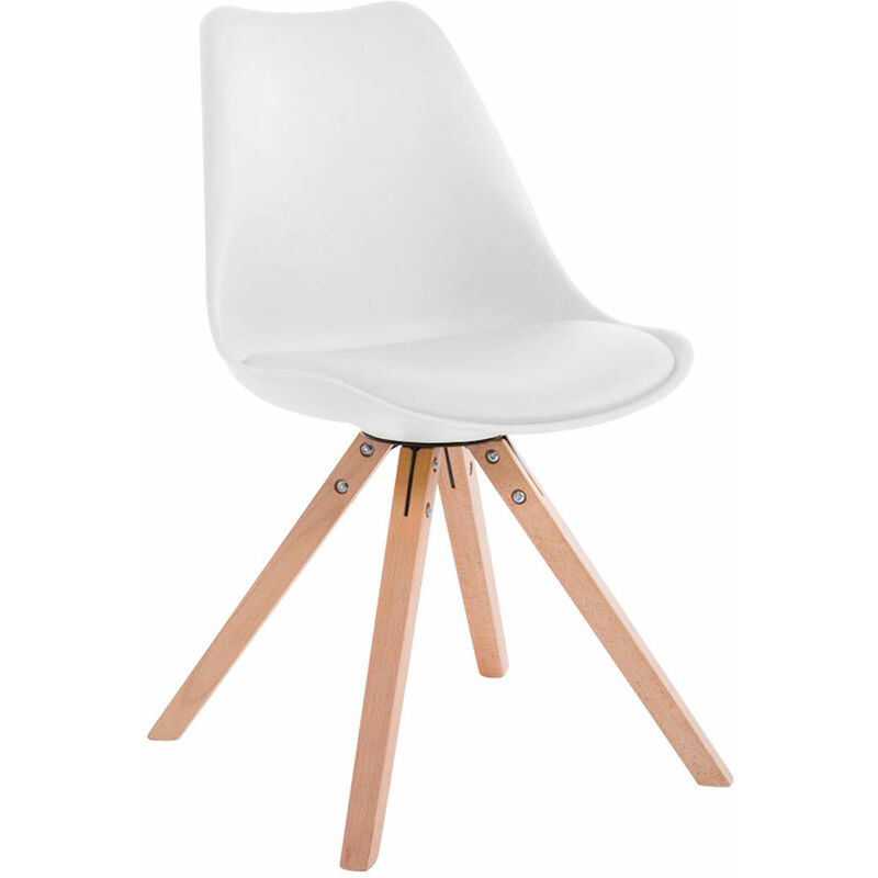 foto del prodotto sedia toulouse in similpelle gambe quadrate bianco natura