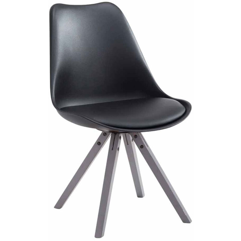 foto del prodotto sedia toulouse in similpelle gambe quadrate nero grigio