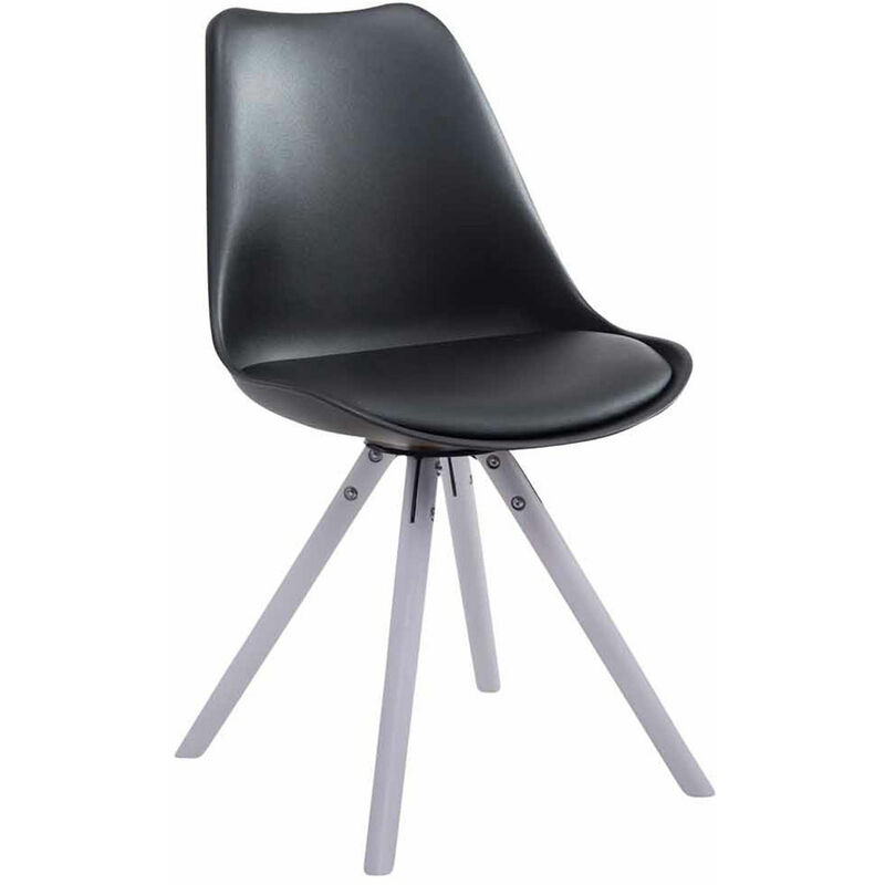foto del prodotto sedia toulouse in similpelle gambe tonde nero bianco