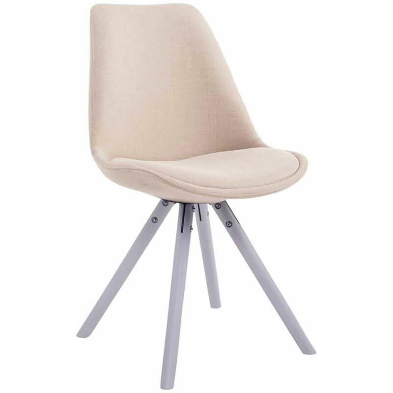 foto del prodotto sedia toulouse in stoffa gambe tonde crema bianco